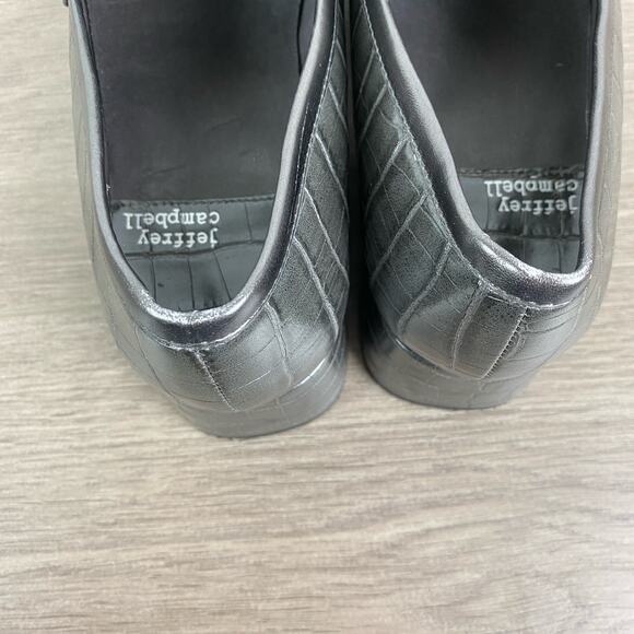 Jeffrey Campbell Black Croc Student Platform Horsebit Loafer Sz.8 - Picture 12 of 12